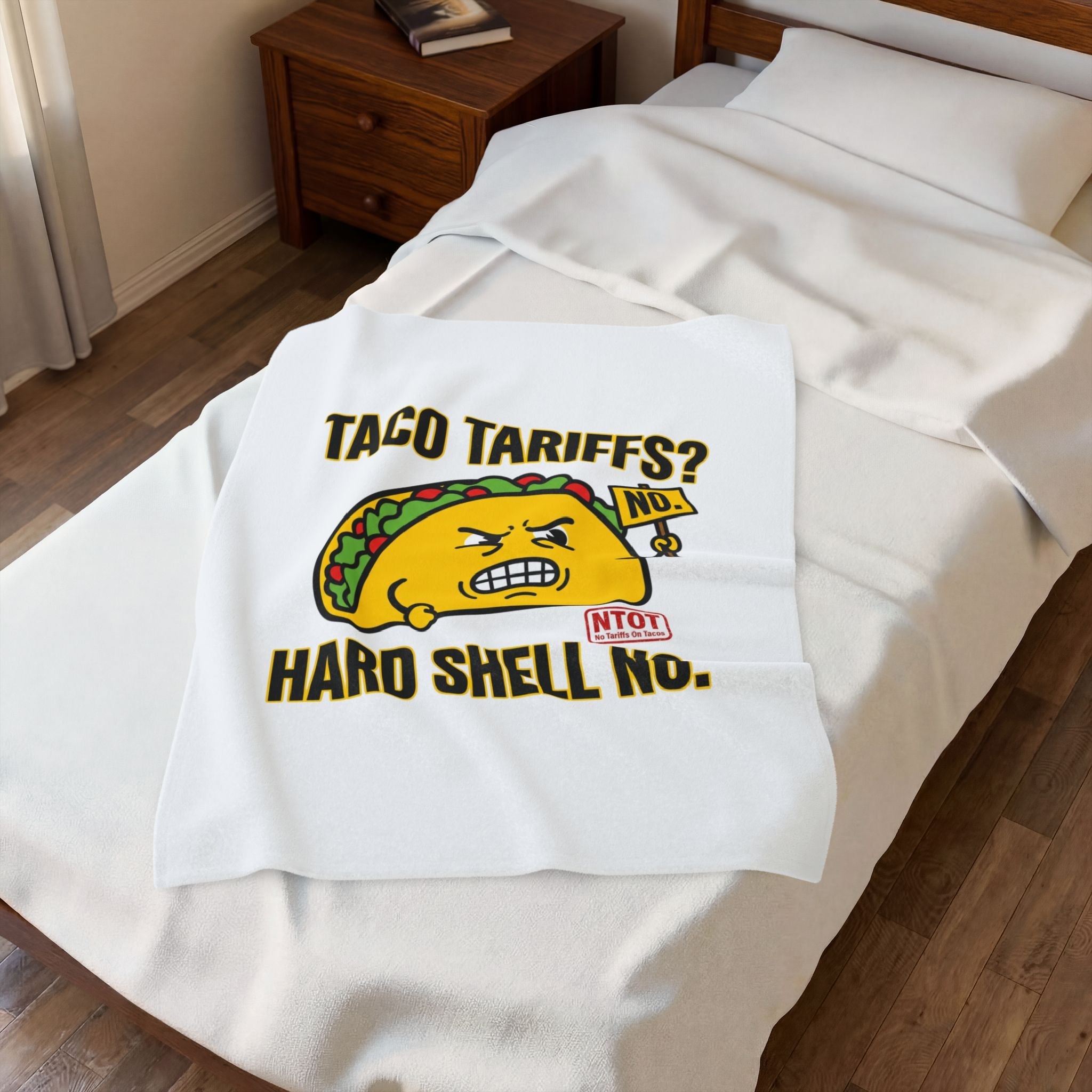 Taco Tariffs? Hard Shell No. Blanket | political taco meme, protest typography