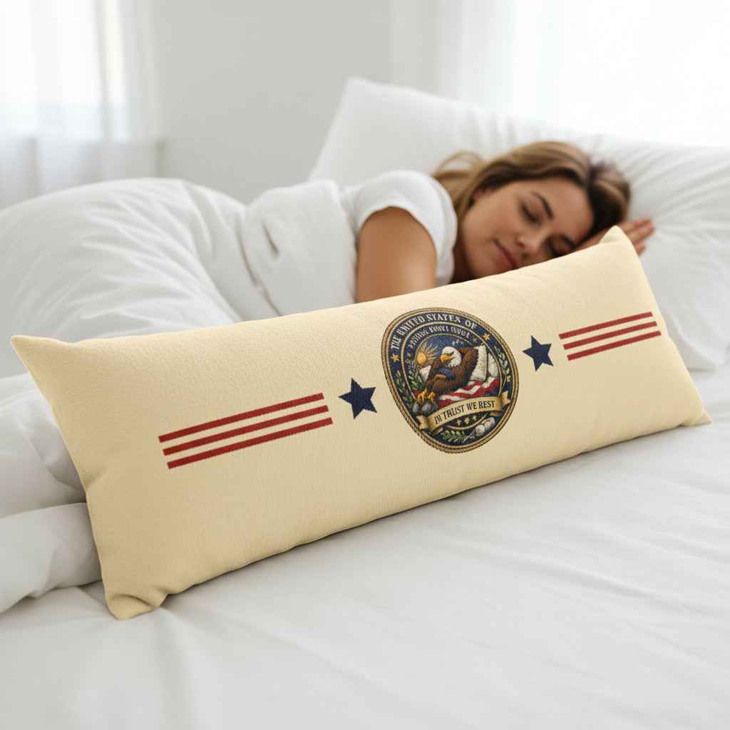 United States of Staying Right Here Body Pillow – “In Trust We Rest” Long Pillow (20×54)