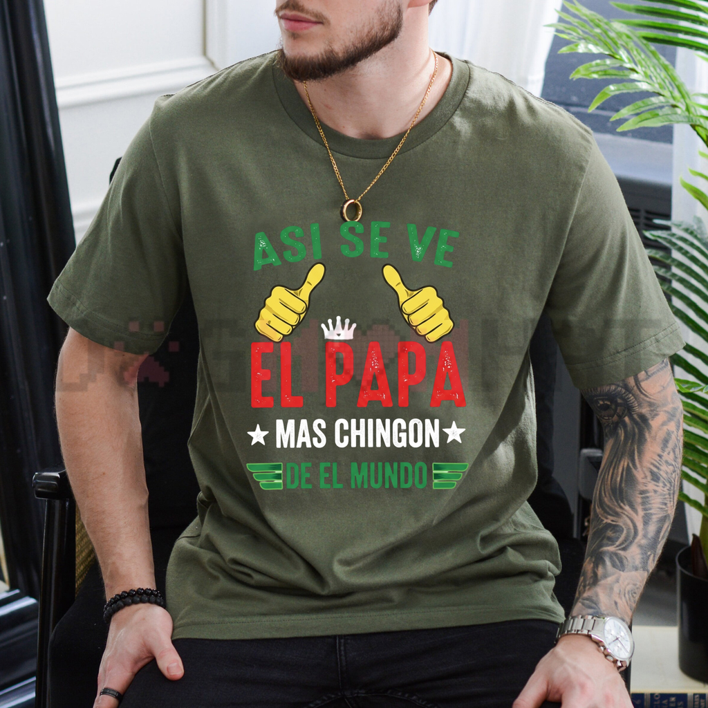 "El Papá" Lotería Tee – Funny Hispanic Father's Day Graphic Shirt
