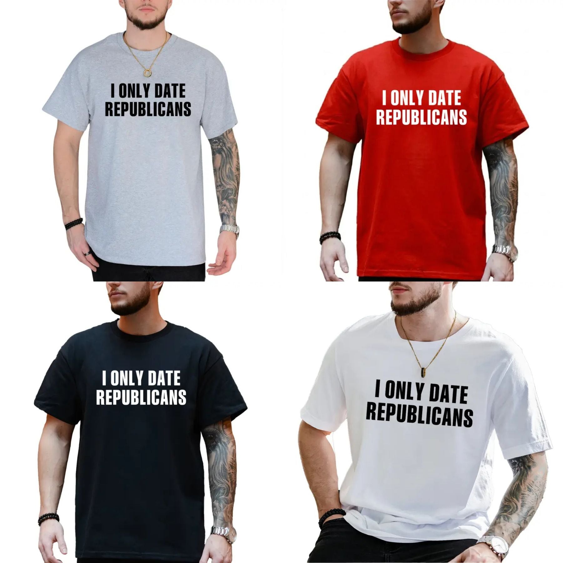 "I Only Date Republicans" Funny T-Shirt – Unisex Political Graphic Tee, Premium 100% Cotton Sarcastic Dating Top, Made in USA