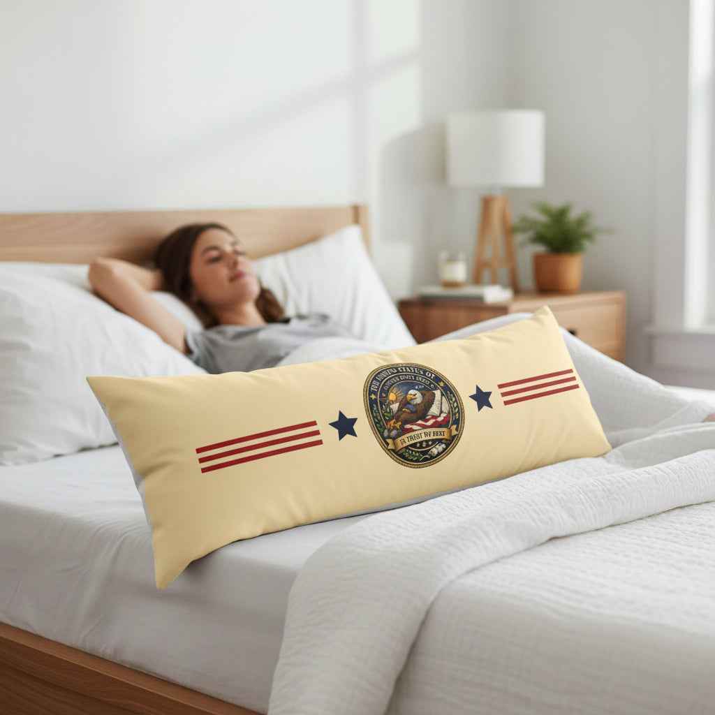 United States of Staying Right Here Body Pillow – “In Trust We Rest” Long Pillow (20×54)