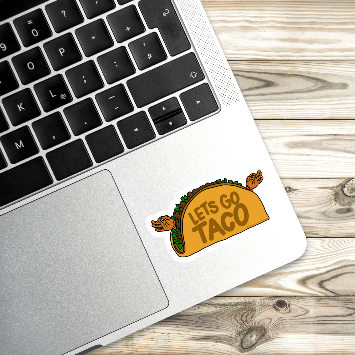 Let's Go Taco Sticker | TACO Trump Funny Vinyl Decal | Let Go Brandon Parody | 4x2 in | Water-Resistant Political Sticker