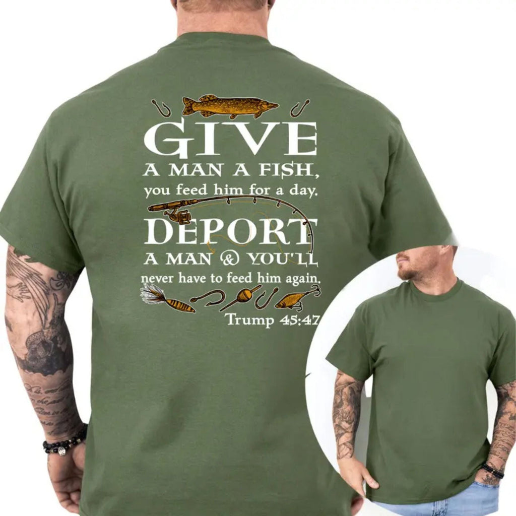 "Deport A Man" Political Satire T-Shirt – Heavyweight Conservative Graphic Tee
