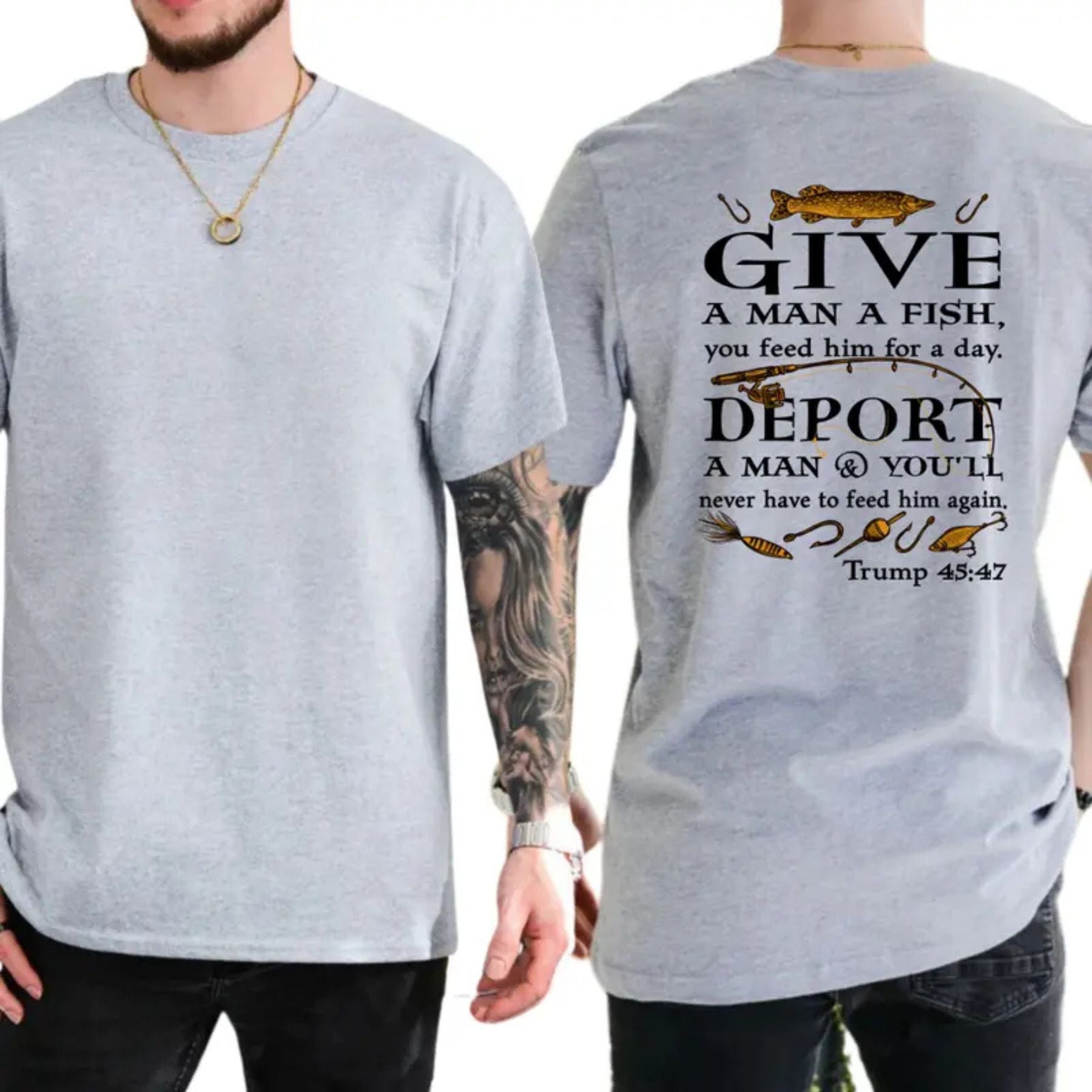 "Deport A Man" Political Satire T-Shirt – Heavyweight Conservative Graphic Tee