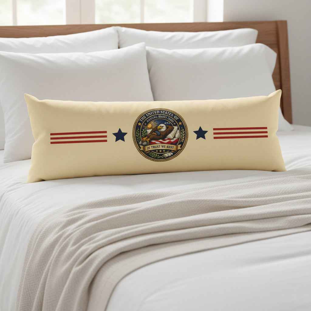 United States of Staying Right Here Body Pillow – “In Trust We Rest” Long Pillow (20×54)