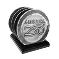 America250 4-Piece Commemorative Coaster Set with Caddy (Aluminum)