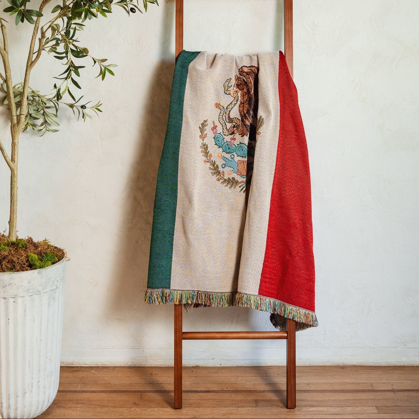 Mexico Flag Woven Throw Blanket