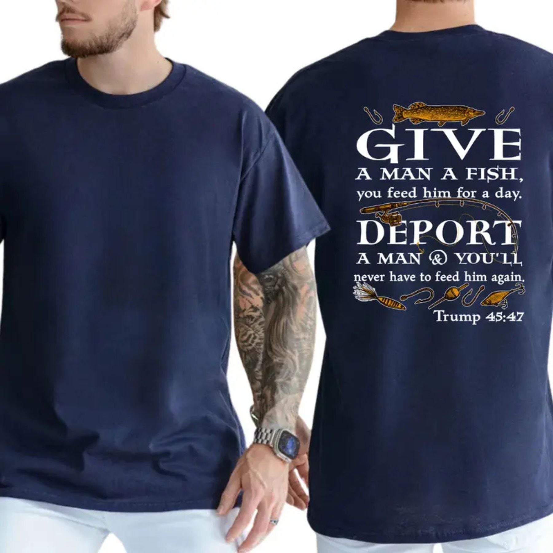 "Deport A Man" Political Satire T-Shirt – Heavyweight Conservative Graphic Tee