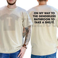 Funny Restroom Humor Political Satire Menswear Graphic T-Shirt