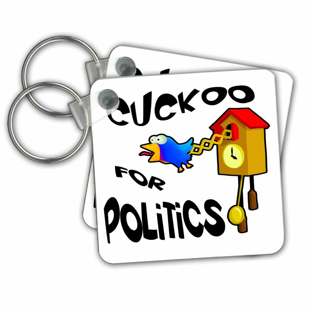 3dRose Key Chains Funny Cuckoo For Politics Bird Design (kc-201173-1)