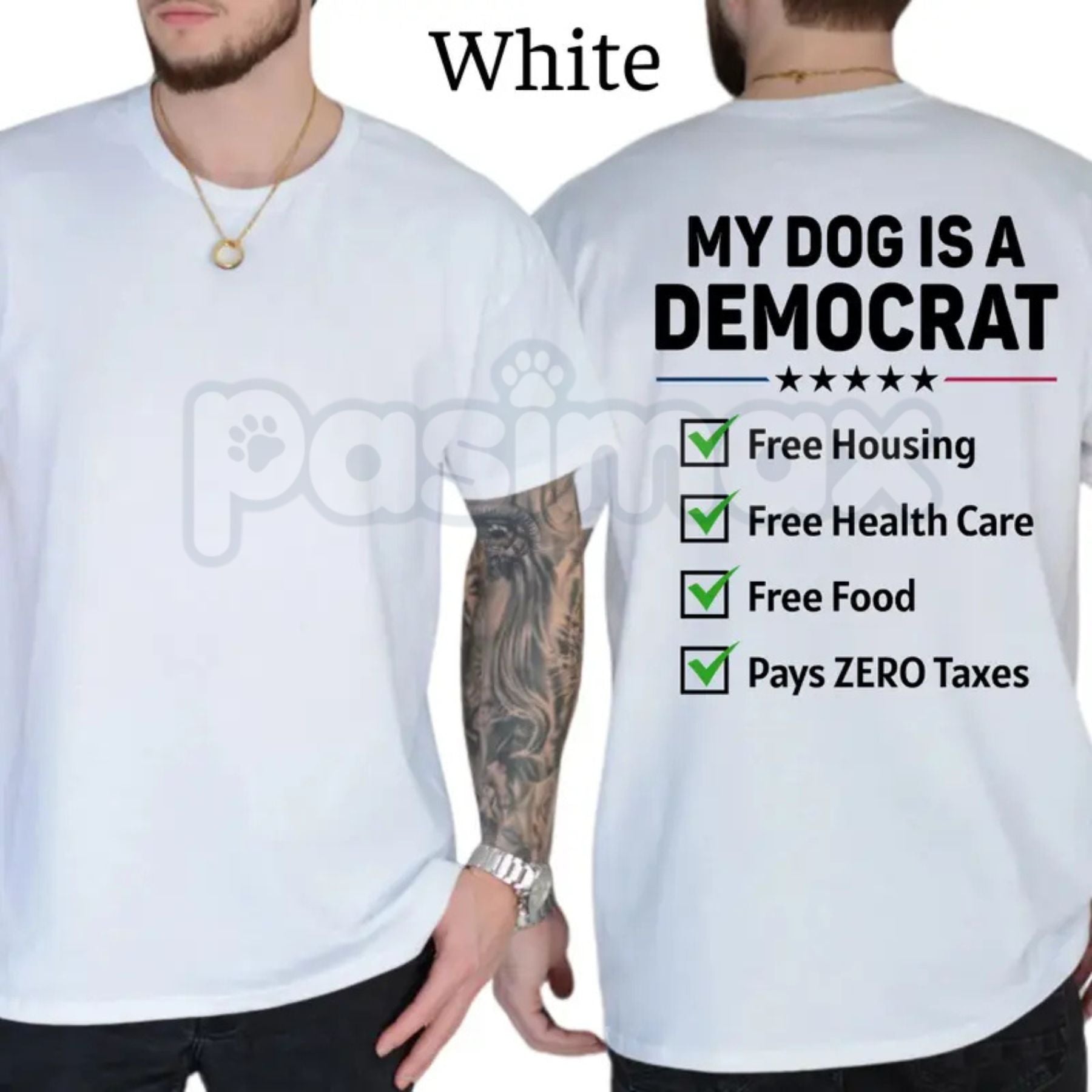 "My Dog Is A Democrat" Funny T-Shirt – Conservative Political Humor Pet Lover Unisex Graphic Tee