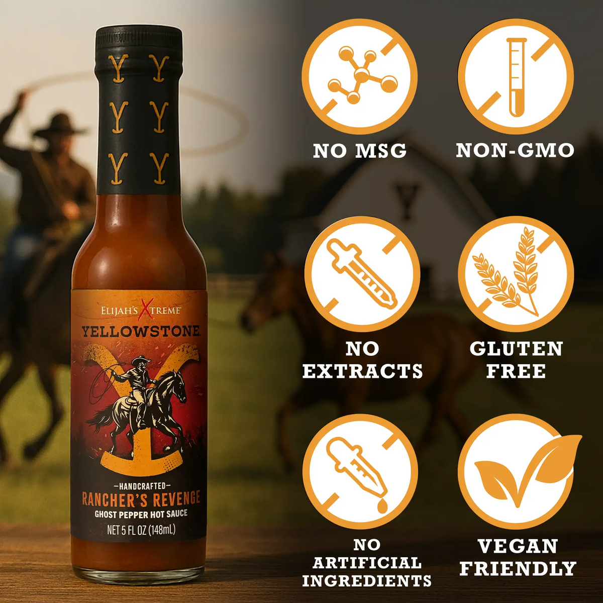 Yellowstone Hot Sauce Variety Pack 4 Bottles