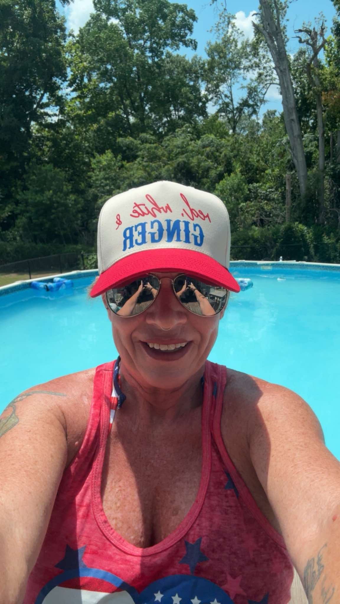 Red, White and Hair Color Snapback