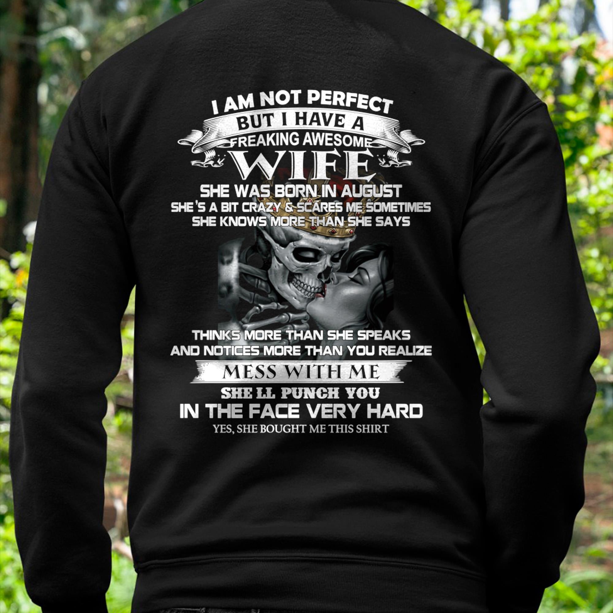 August - I Am Not Perfect But I Have A Freaking Awesome Wife - Gift For Husband From Wife - NGHL08 (SKU06-34-08)