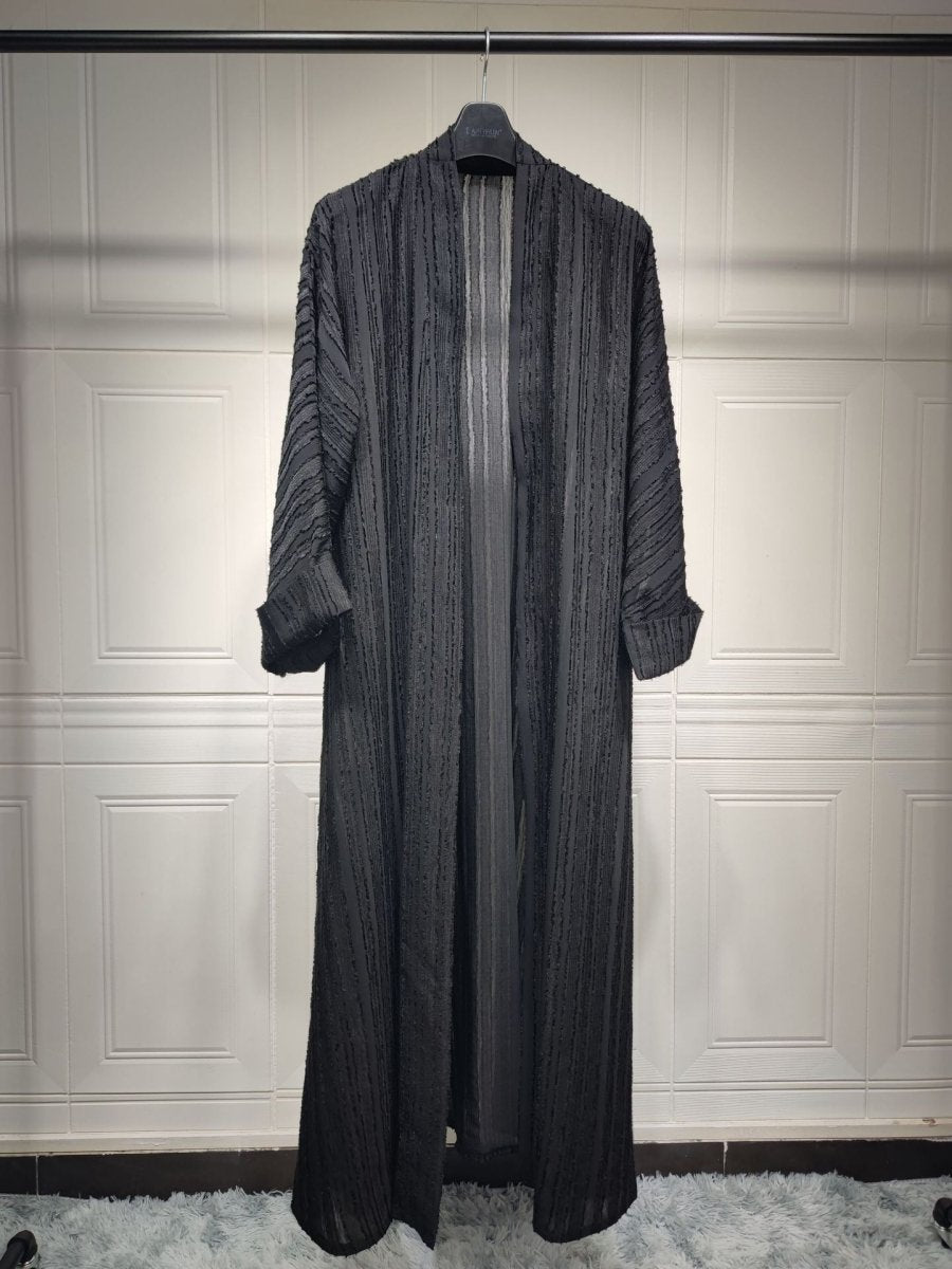 Vintage Knitted Cardigan Abaya | Modest Longline Open Front Jacket for Women (MOA217)