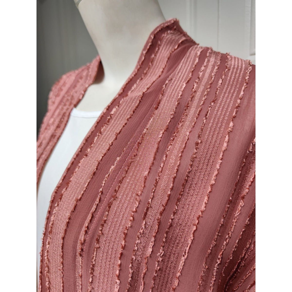 Vintage Knitted Cardigan Abaya | Modest Longline Open Front Jacket for Women (MOA217)